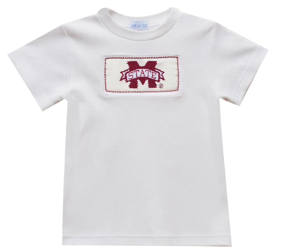 Viva La Fete Mississippi State Smocked Knit Boys Tee