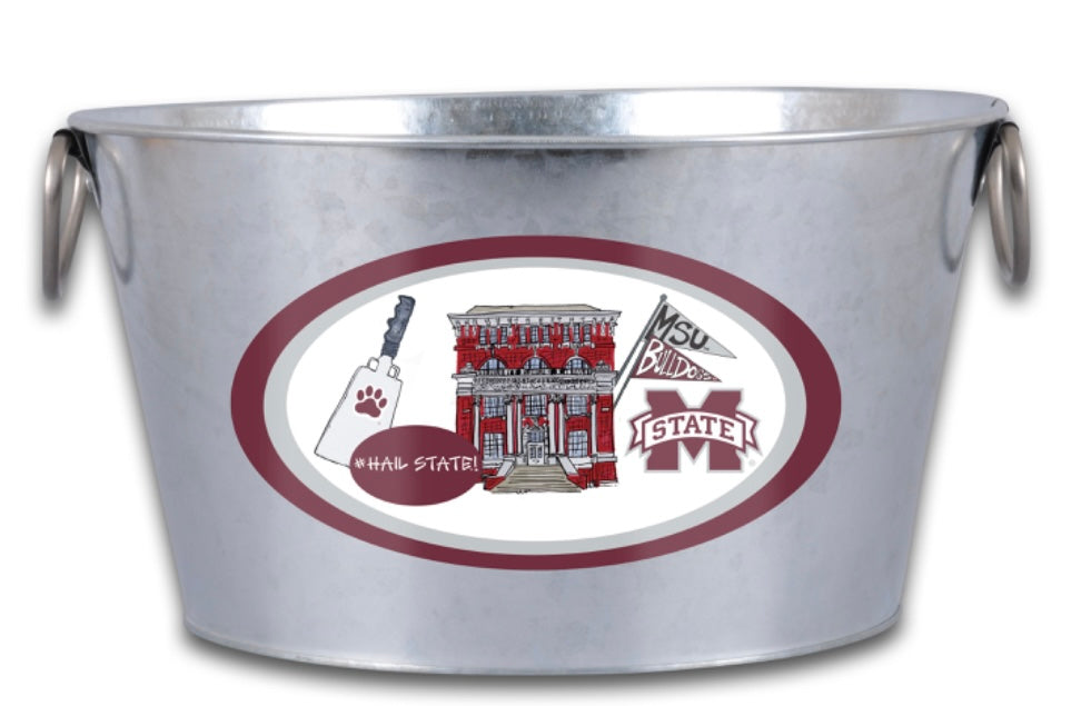Magnolia Lane MSU Metal Bucket Home Decor
