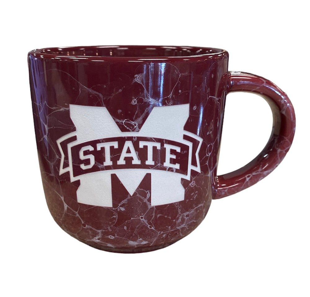 M State Maroon Marble Natural Mug