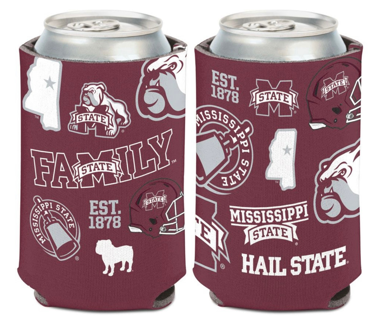 Mississippi State Maroon Can Cooler