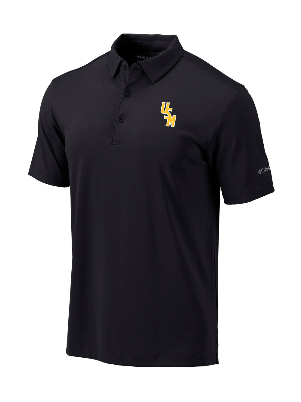 U of Southern Mississippi Men's Black Omni-Wick Polo with Staggered Letters