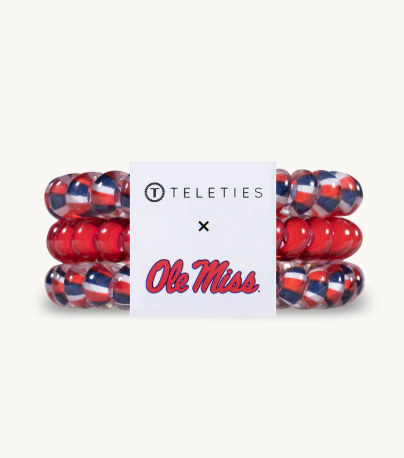 Small Teleties Ponytail Accessories for MSU and Ole Miss Fans