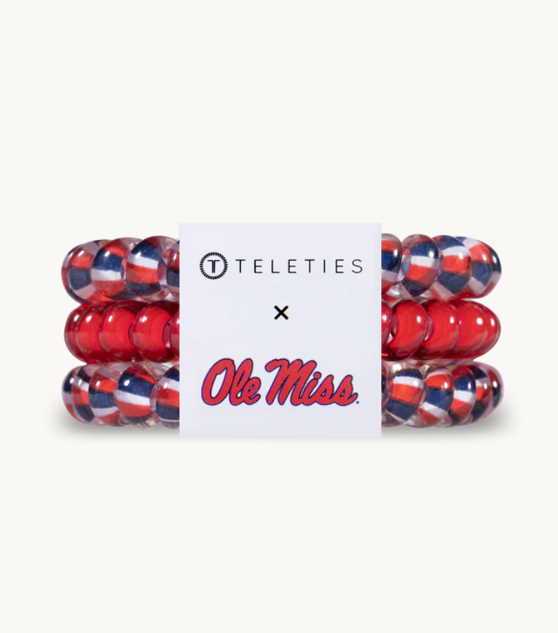 
                  
                    Small Teleties Ponytail Accessories for MSU and Ole Miss Fans
                  
                