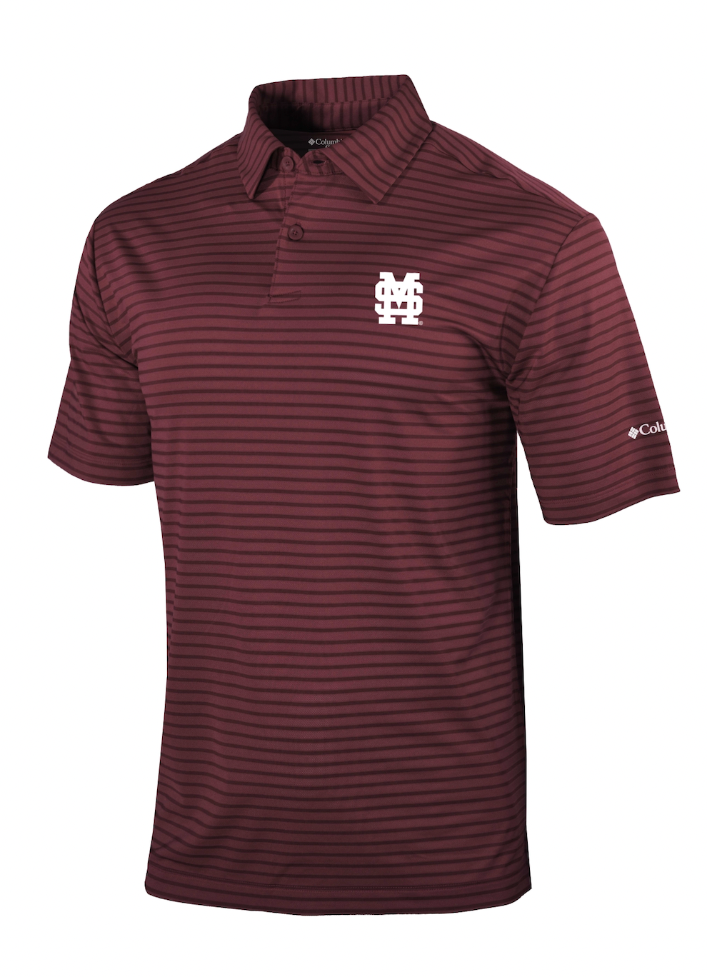 Omni-Wick Smooth Roll Men's Deep Maroon Stripe M over S Polo
