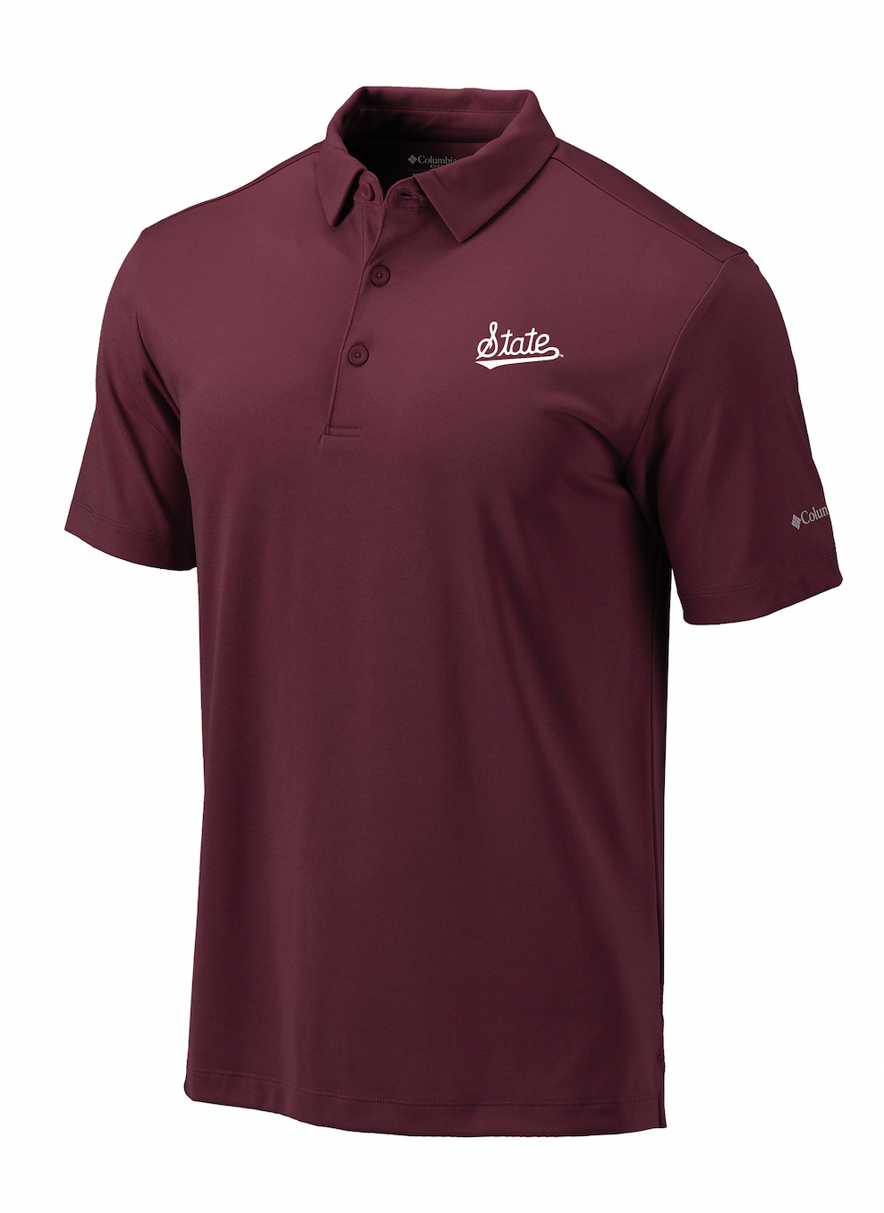 Columbia Omni-Wick Drive Men's Maroon State Script Logo Polo