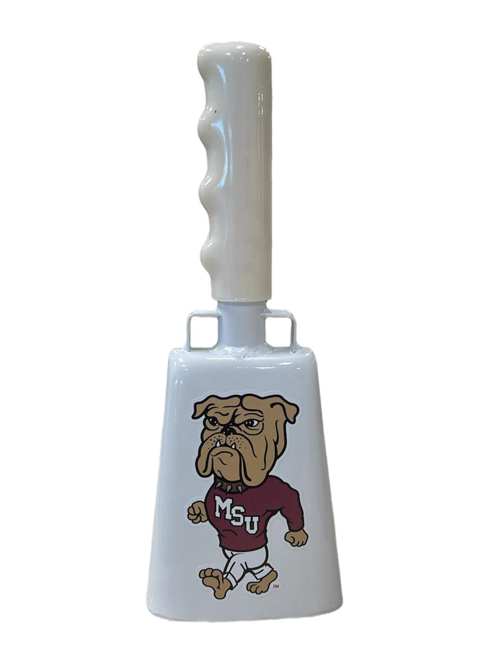 Bully Bell Medium White with Walking Bully - Mississippi State Gift