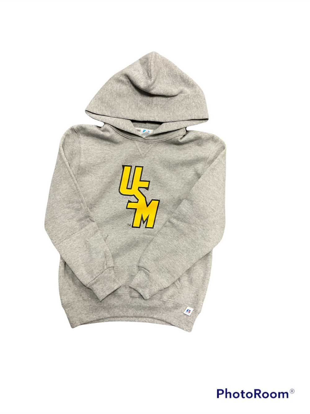 Russell Athletics Youth Southern Miss Grey Hoodie with Yellow Print
