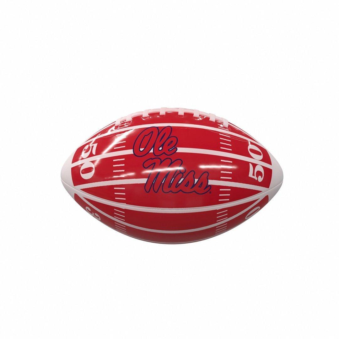 Logo Brands Ole Miss Field Glossy Mini Football, Red/White