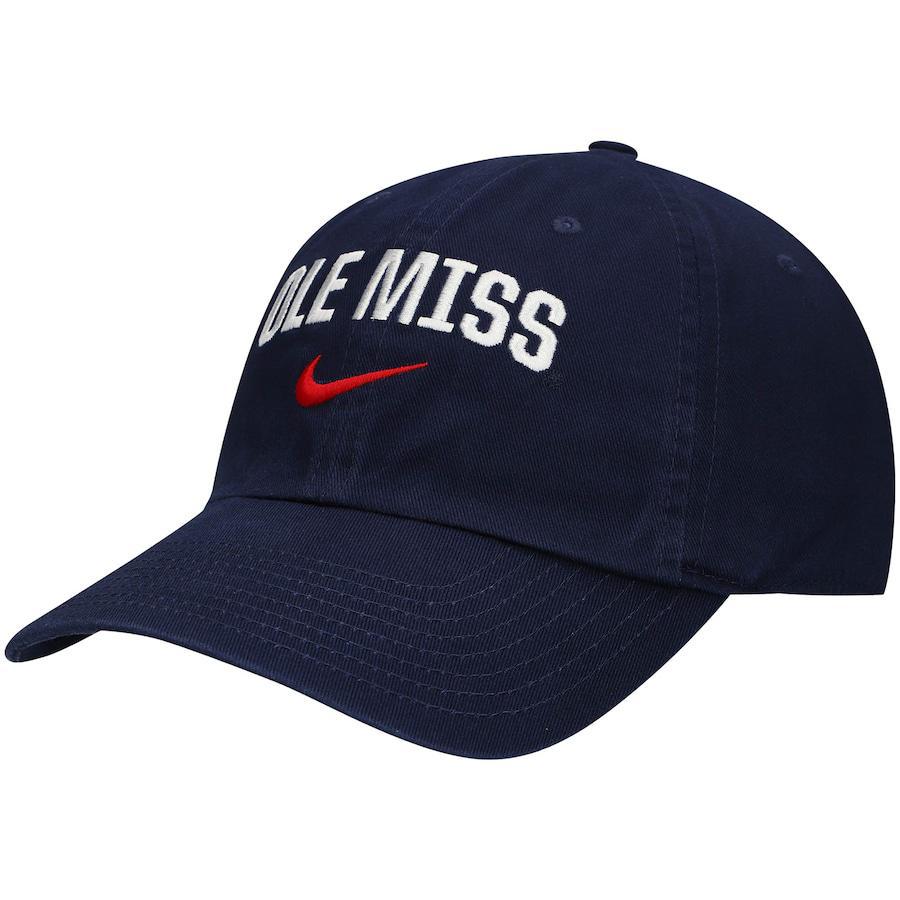 Nike Ole Miss Navy H86 Cap - Adjustable, One Size Fits All