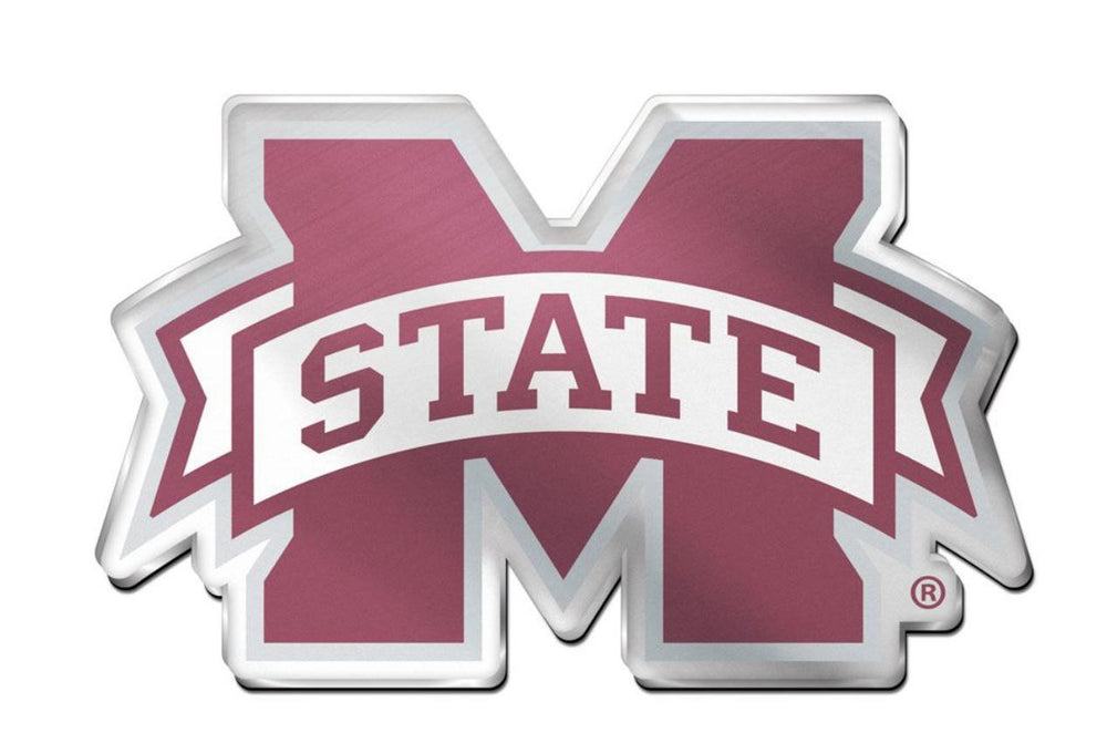 Mississippi State Acrylic Auto Emblem with Adhesive Tape Backing