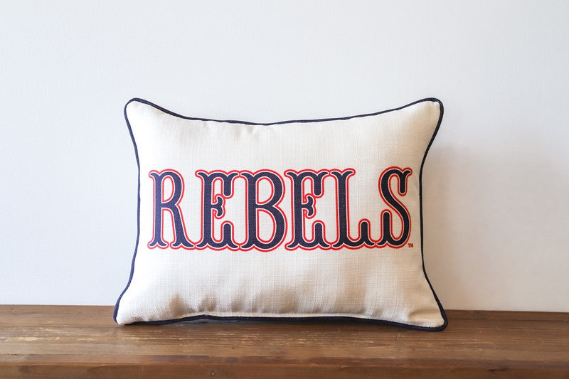 Little Birdie Traditional Rebels Navy Piping Pillow