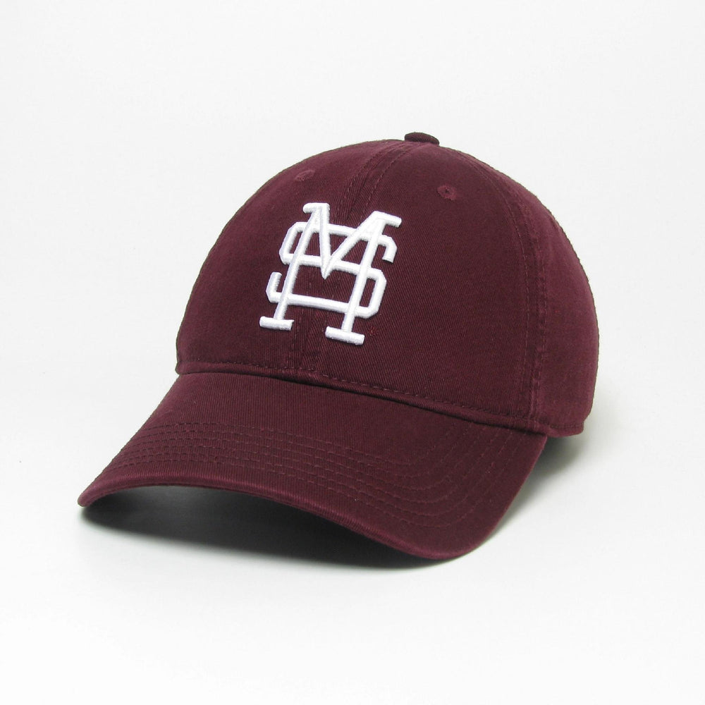 Legacy Relaxed Twill Hat with Maroon Baseball Logo - Mississippi State