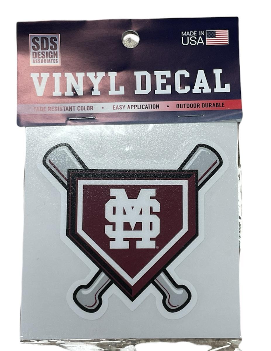 Mississippi State Crossed Bats Vinyl Decal (3'')