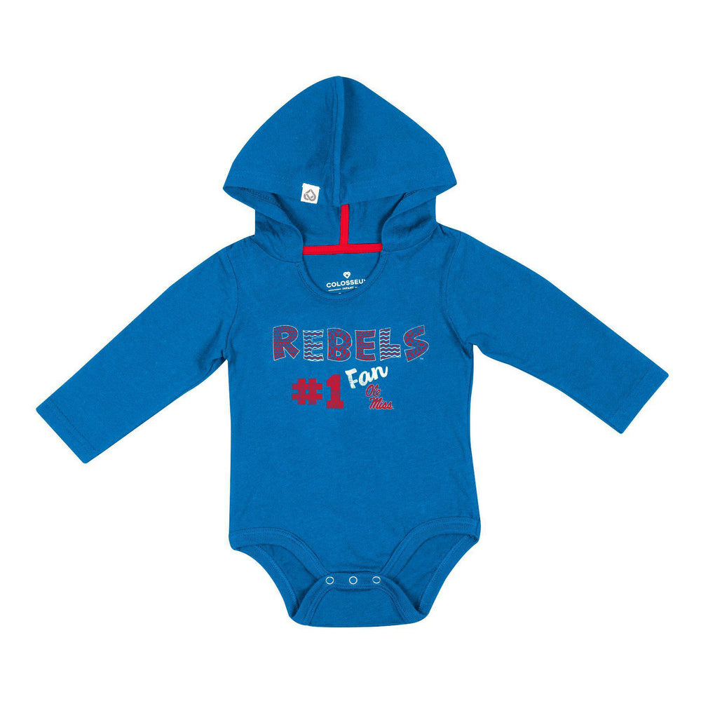 Colosseum Ole Miss Powder Blue Hoodie Onesie for Infants