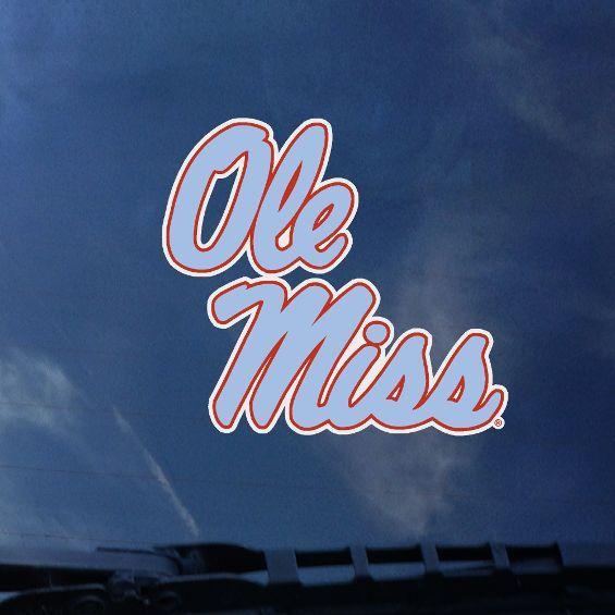 Ole Miss Color Shock Powder Blue Decal for Auto or Gear