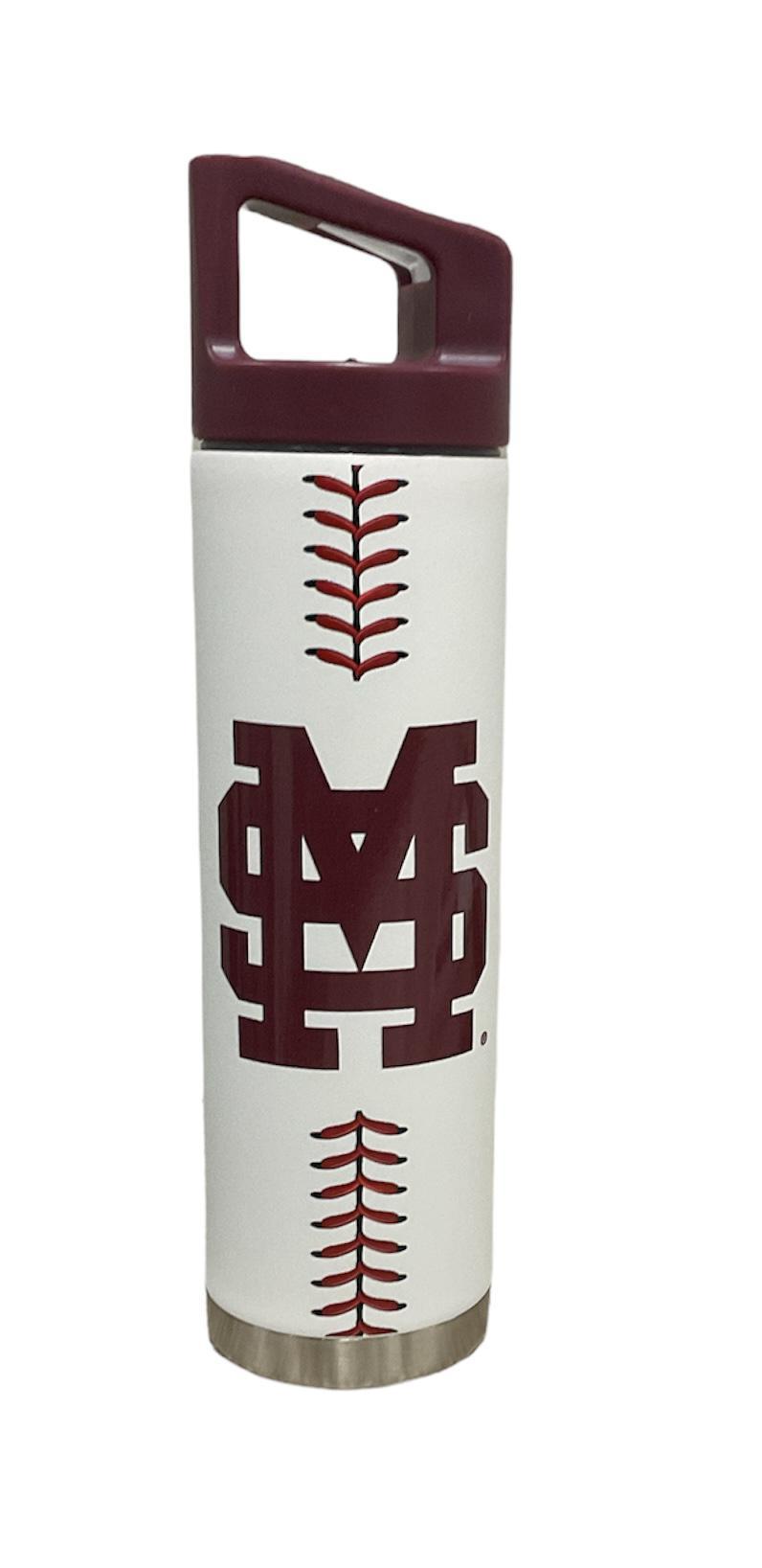 Gametime Sidekicks Mississippi State 22 Oz White Water Bottle with Baseball Logo