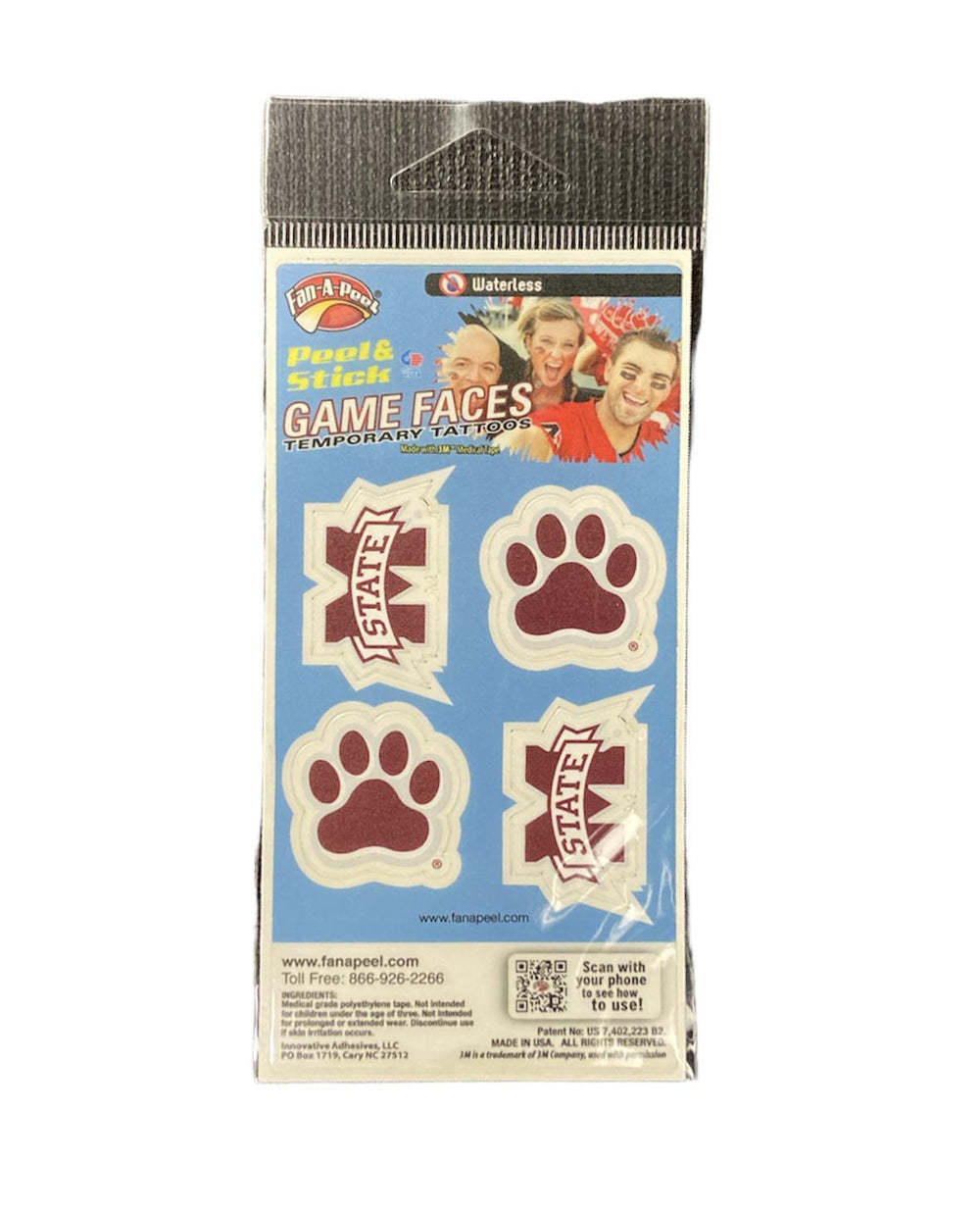 Game Faces Temporary Tattoos Mississippi State