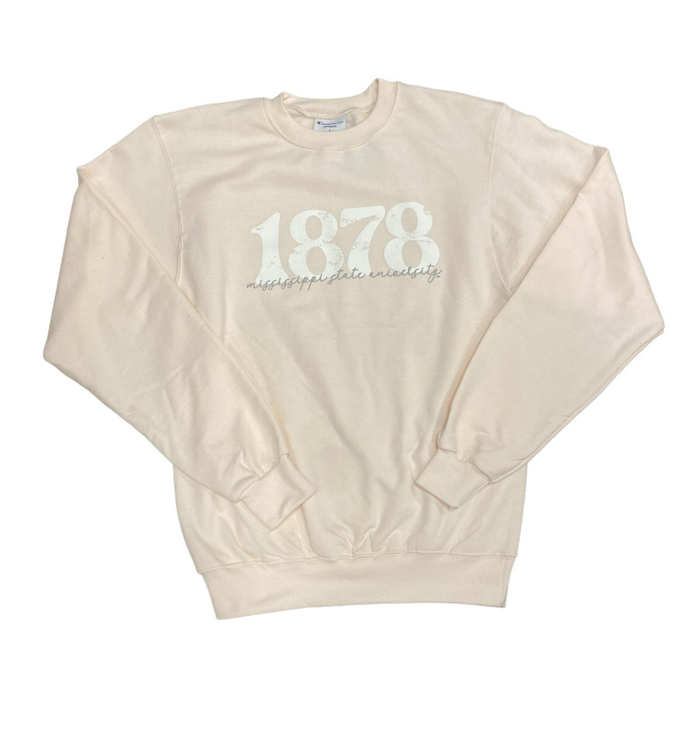 Pale Pink Champion 1878 Mississippi State Women's Sweatshirt