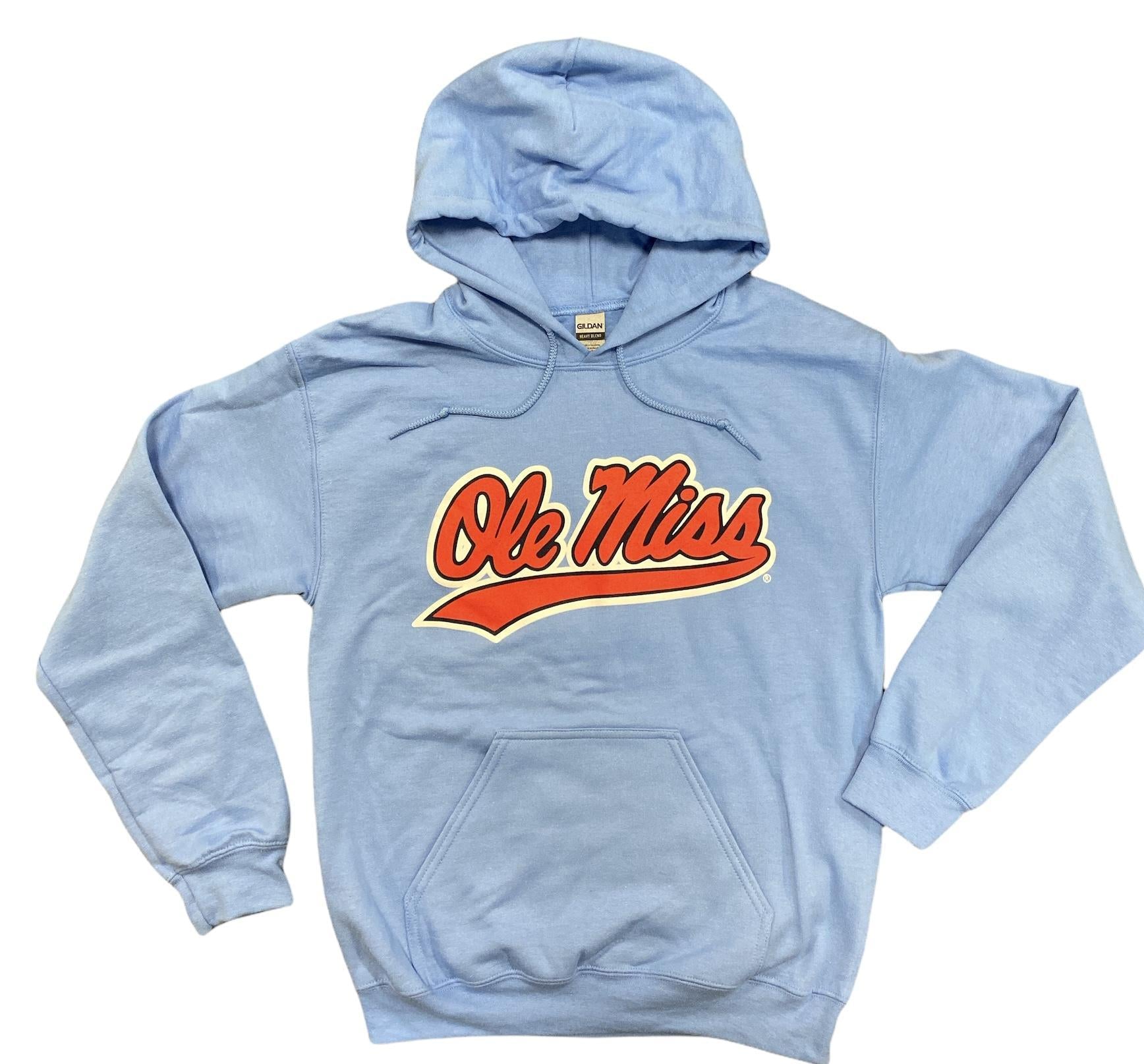 Ole Miss Swoosh Unisex Hoodie Powder Blue