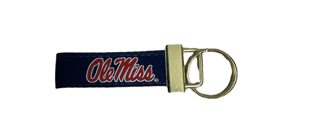Ole Miss Ribbon Keychain for Cars and Keys
