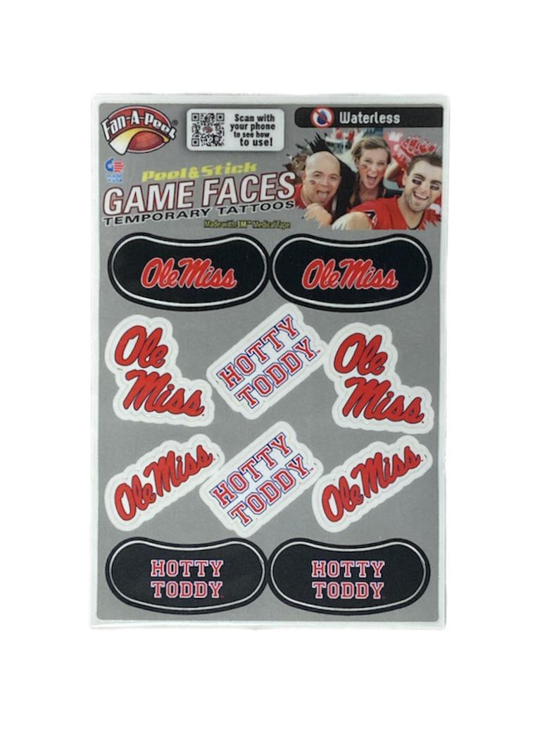 Ole Miss Combo Peel and Stick Temporary Tattoos