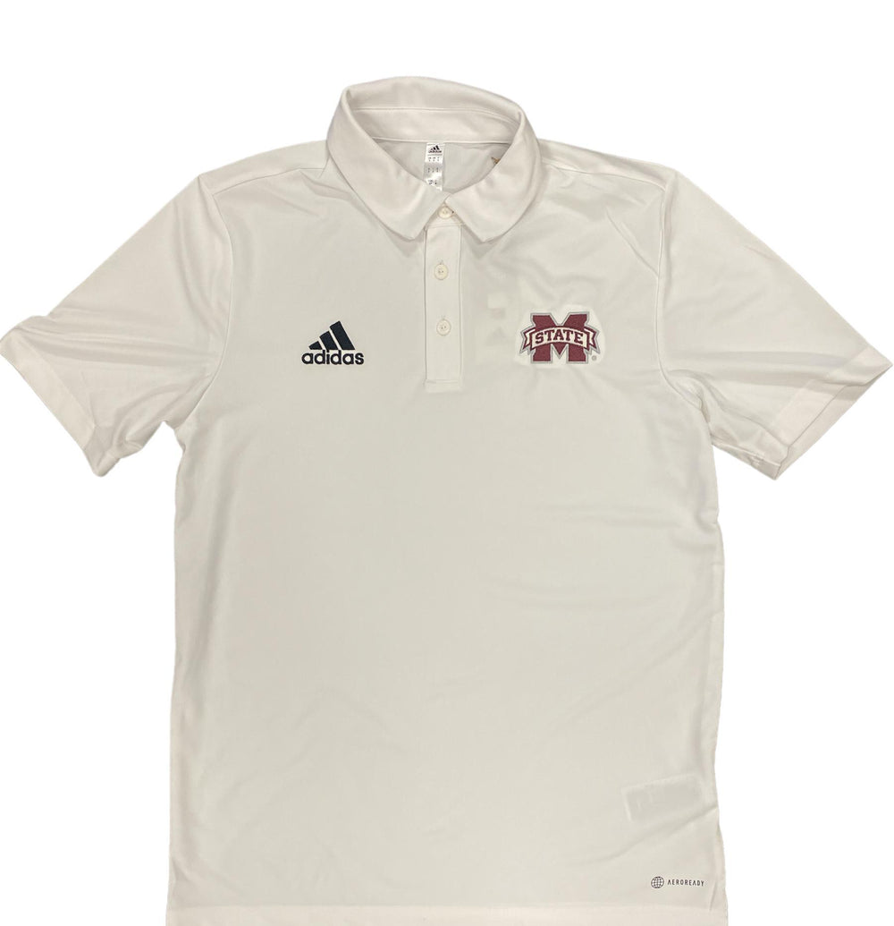 MSU Men's White Adidas Polo Shirt