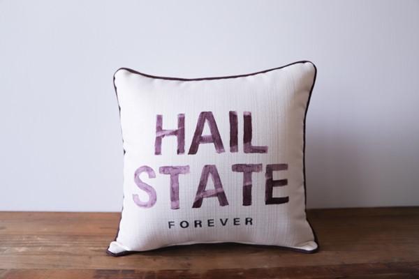 Little Birdie Watercolor Motto Forever Pillow - Mississippi State University
