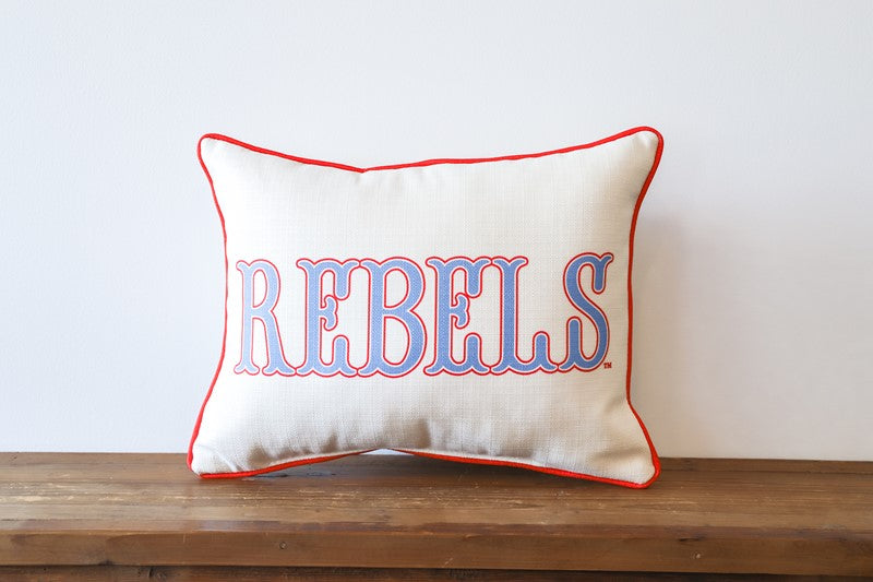 Little Birdie Traditional Rebels Pillow with True Red Piping
